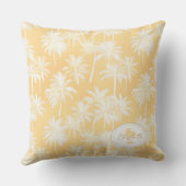 ハワイアンパームツリーシルエットパターン金ゴールドID1093 クッション (裏面)