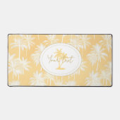 ハワイアンパームツリーシルエットパターン金ゴールドID1093 デスクマット (正面)