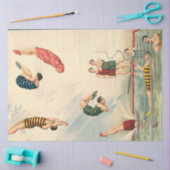 ハワイアンパールダイバーズ男性泳ぐ人サーカス法 薄葉紙 (クラフト)