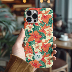 ハワイアンビブランス+トロピカルフラワーパターン iPhone 14 PROケース