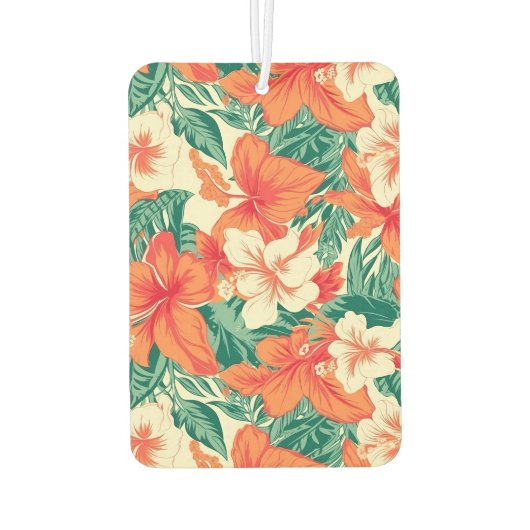 ハワイアンビベカラフルトロピカルフラワーパターン カーエアーフレッシュナー (裏面)