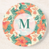ハワイアンビベカラフル熱帯花パターン コースター (正面)