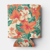 ハワイアンビベカラフル熱帯花パターン 缶クーラー (裏面)