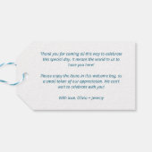 ハワイアンビーチへようこそ結婚私たちのギフトバスケット ギフトタグ (裏面横)