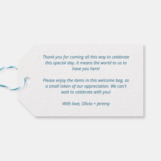 ハワイアンビーチへようこそ結婚私たちのギフトバスケット ギフトタグ (裏面横)