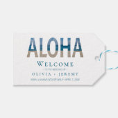 ハワイアンビーチへようこそ結婚私たちのギフトバスケット ギフトタグ (正面(横))