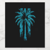 ハワイアンビーチサマートロピカルバケーションパームツリー ワインラベル (シングルラベル)