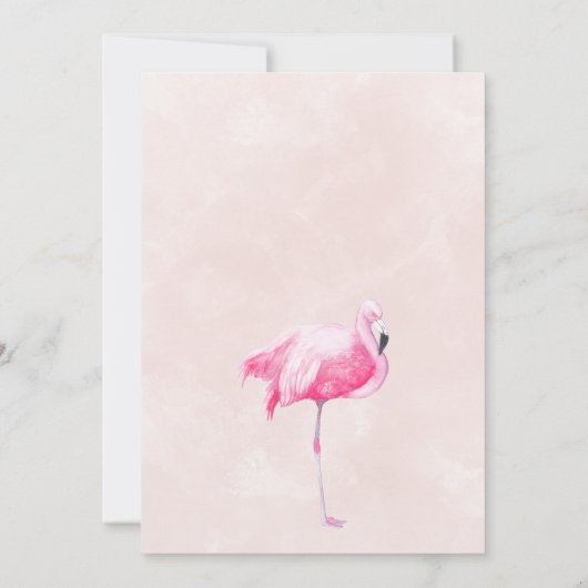 ハワイアンビーチピンクフラミンゴフローラ結婚ルアウ（ハワイ式宴会） 招待状 (裏面)