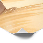 ハワイアンビーチ | パームツリートロピカルウォーター色 ポスター (コーナー)