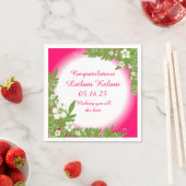 ハワイアンピンクハイビスカス卒業紙ナプキン スタンダードカクテルナプキン (インサイチュ)