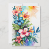 ハワイアンピンクフラミンゴハイビスカス結婚ズ サンキューカード (裏面)