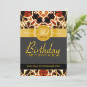 ハワイアンファイアートお祝い誕生日招待状 招待状 (スタンド正面)