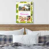 ハワイアンファミリーバケーショントロピカル葉写真 キャンバスプリント (インサイチュ (寝室))