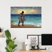 ハワイアンフィッシャーマンチャールズウィリアムバートレット ポスター (ホームオフィス)