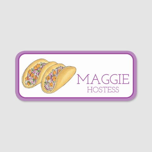 ハワイアンフィッシュタコスシーフードレストランウェイターシェフ 名札 (正面)