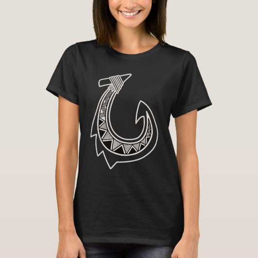 ハワイアンフィッシュフック、魚釣り Tシャツ (正面)