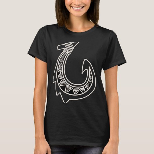 ハワイアンフィッシュフック、魚釣り Tシャツ (正面)