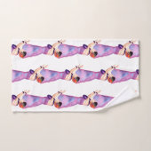 ハワイアンフラガールパープルバスタオルセット バスタオルセット (ハンドタオル)