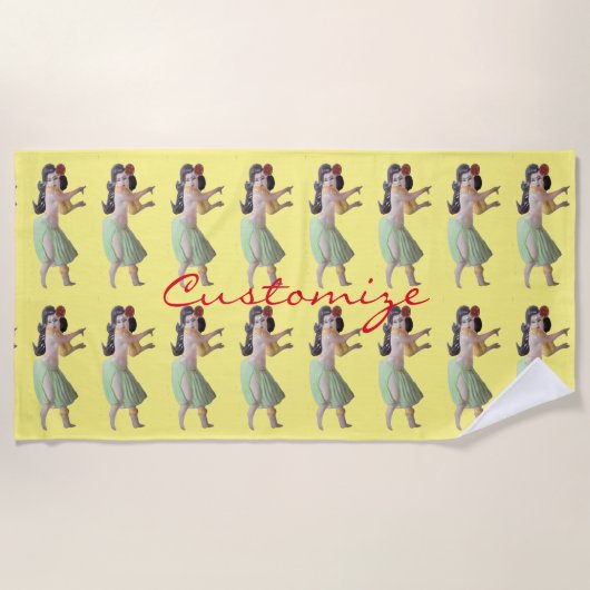 ハワイアンフラダンサーサンダー_コーブビーチタオル ビーチタオル (正面)