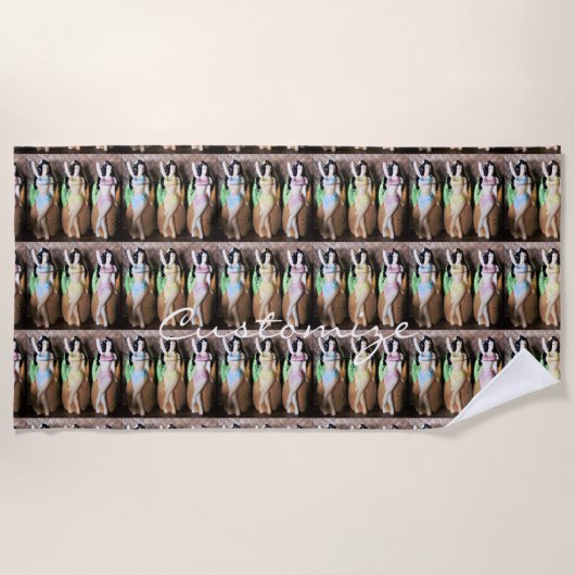 ハワイアンフラダンサーThunder_Cove ビーチタオル (正面)