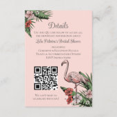 ハワイアンフラミンゴブライダルシャワーWebサイトQRコード エンクロージャーカード (正面)