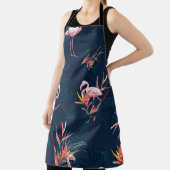 ハワイアンフラミンゴ：熱帯ヴィンテージのアートワーク エプロン (インサイチュ)