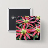 ハワイアンフラワースクエアボタン 缶バッジ (正面&裏面)