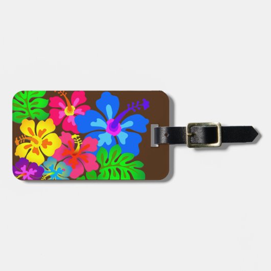 ハワイアンフラワーズハイビスカスアート ラゲッジタグ (正面横)