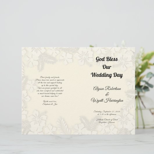 ハワイアンフラワーズビッ結婚クの式プログラム (スタンド正面)