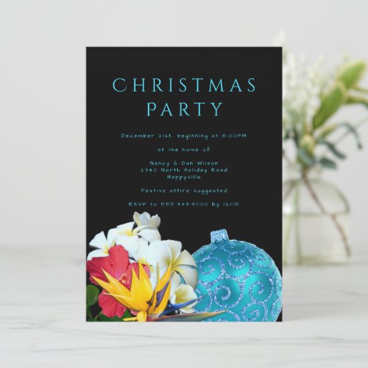 ハワイアンフラワーズビーチクリスマスパーティの招待状 招待状 (スタンド正面)