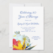 ハワイアンフラワーズブーケ記念日パーティー 招待状 (正面)