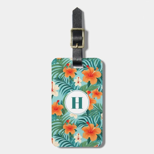 ハワイアンフラワーズラゲッジタグ ラゲッジタグ (正面縦)