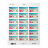 ハワイアンフラワーズンシーシェル差出人住所 ラベル (フルシート)