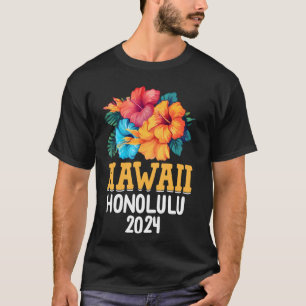 ハワイアンフラワーハイビスカスハワイ2024 Honolulu Vac Tシャツ