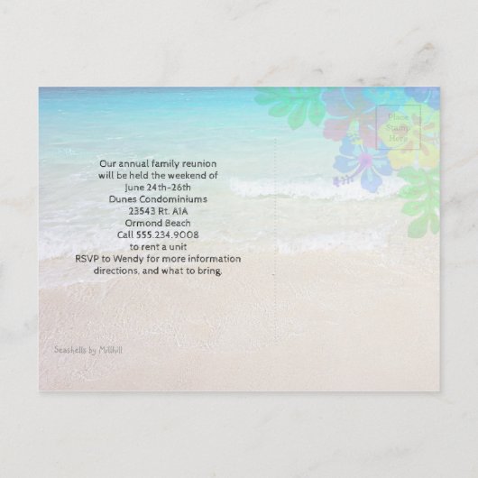 ハワイアンフラワー縁どズファミリー懇親会 ポストカード (裏面)