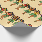 ハワイアンフラ踊りガールズ ラッピングペーパー (角)