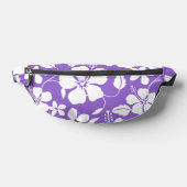 ハワイアンフラ（ハイビスカス）の薄紫色パターン ファニーパック (レイダウン)