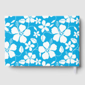 ハワイアンフラ（ハイビスカス）の青色模様 ゲストブック (裏面)