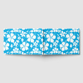 ハワイアンフラ（ハイビスカス）の青色模様 ゲストブック (全面)