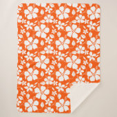 ハワイアンフラ（ハイビスカス）オレンジ シェルパブランケット (正面)