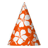 ハワイアンフラ（ハイビスカス）オレンジ パーティーハット (左)
