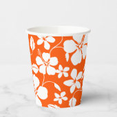 ハワイアンフラ（ハイビスカス）オレンジ 紙コップ (左)
