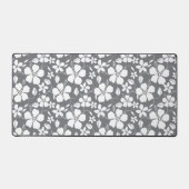 ハワイアンフラ（ハイビスカス）グレー デスクマット (正面)