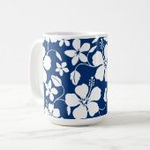 ハワイアンフラ（ハイビスカス）ネイビーコーヒーマグ コーヒーマグカップ (正面左)