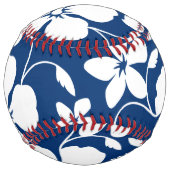 ハワイアンフラ（ハイビスカス）ネイビー ソフトボール (裏面)