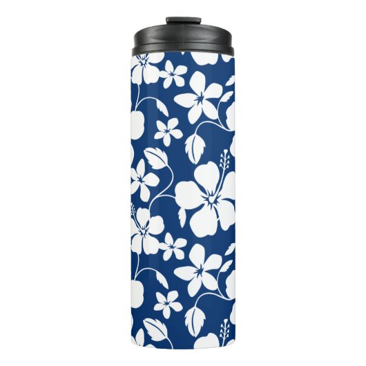ハワイアンフラ（ハイビスカス）ネイビー タンブラー (正面)