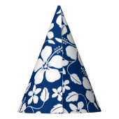 ハワイアンフラ（ハイビスカス）ネイビー パーティーハット (裏面)