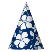 ハワイアンフラ（ハイビスカス）ネイビー パーティーハット (左)