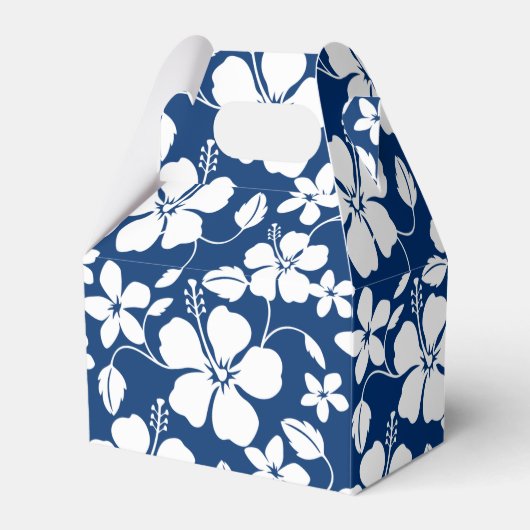 ハワイアンフラ（ハイビスカス）ネイビー フェイバーボックス (正面サイド)