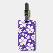 ハワイアンフラ（ハイビスカス）パープルラゲージタグ ラゲッジタグ (正面縦)